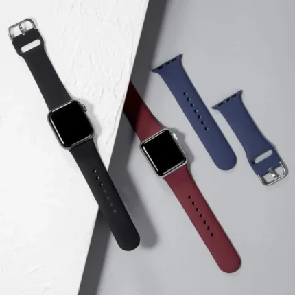 3 Pack Bracelets Compatible Pour Apple Watch Bracelet 41mm 38mm 40mm, Sport Silicone pour iWatch Series 8 7 6 5 4 3 2 1 SE Ultra