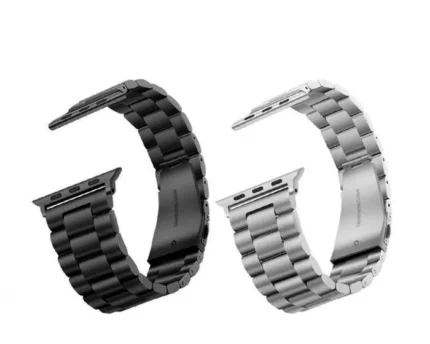 bracelet acier pour apple watch série 3 4 6 7 8 se ultra 38mm 40mm 41m - Couleur: Noir