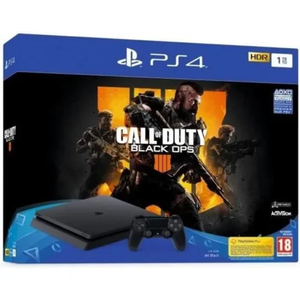 Console Sony PlayStation 4 Slim 1 To + Manette + Jeu Call Of Duty Black Ops 4 - Noir - Reconditionné - Etat correct