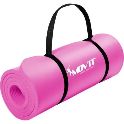 Tapis de gymnastique MOVIT - Rose - 190 x 60 x 1-5 cm - NBR sans phtalate ni métaux lourds