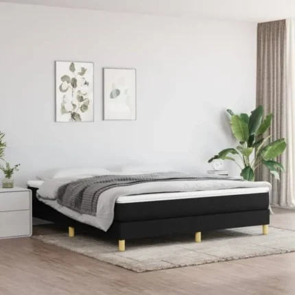 Sommier à ressorts de lit Noir - ATYHAO - 180x200 cm - Tissu - A monter soi-même
