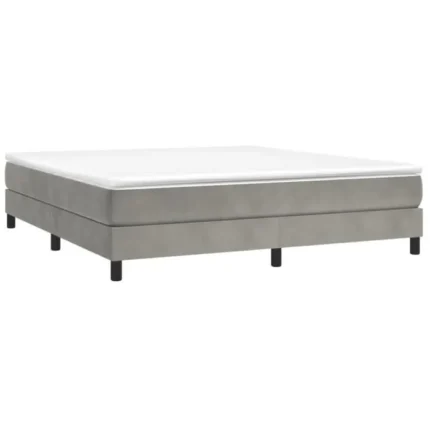 Sommier à ressorts de lit - DRFEIFY - Gris clair - 180x200 cm - Velours
